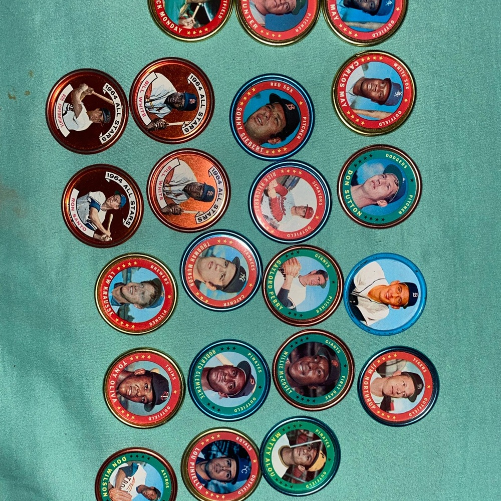 1964 Vintage Baseball Coin Lot – Topps & Salada – Mantle, Clemente, Aaron
